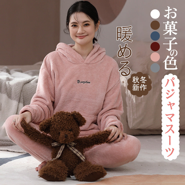 パジャマ ルームウェア ナイトウェア 上下セット サンゴフリースパジャマ