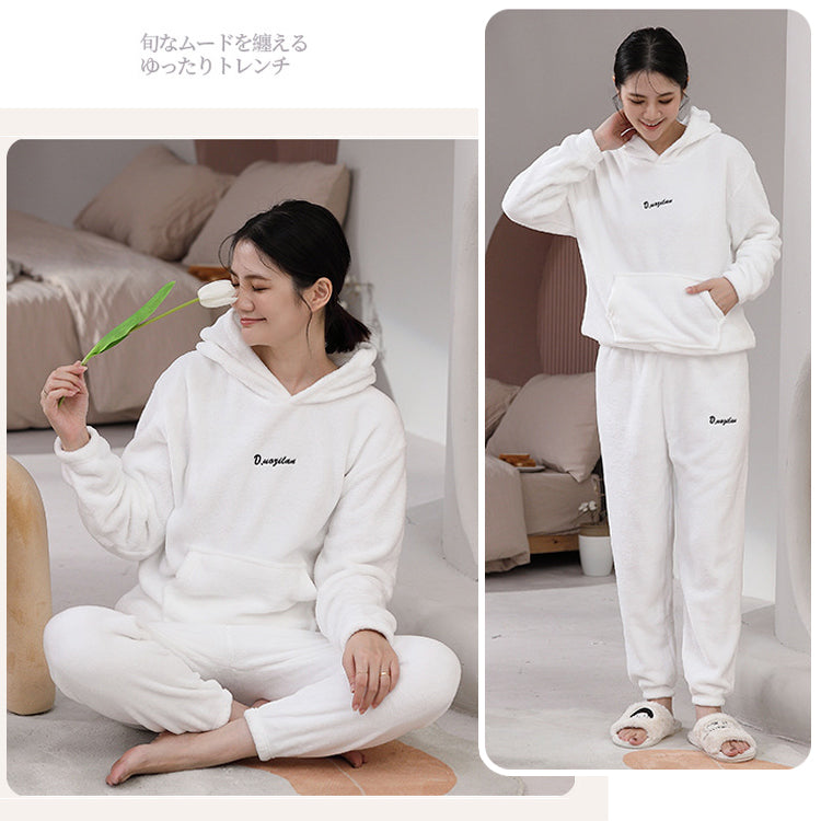 パジャマ ルームウェア ナイトウェア 上下セット サンゴフリースパジャマ