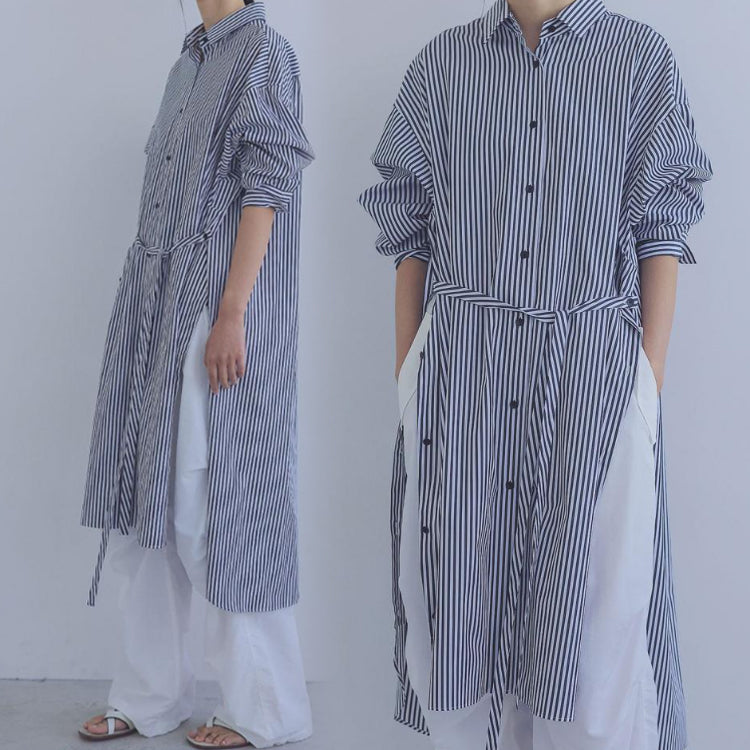 リラックスストライプシャツ  ストライプシャツ  ロングシャツ  シャツワンピ