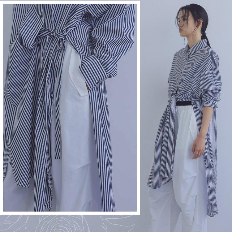 リラックスストライプシャツ  ストライプシャツ  ロングシャツ  シャツワンピ