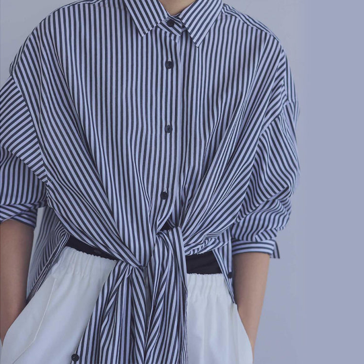 リラックスストライプシャツ  ストライプシャツ  ロングシャツ  シャツワンピ
