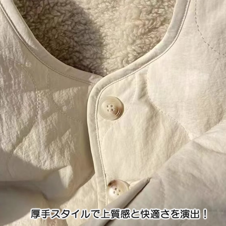 ベスト フェイクラムウールベスト 中綿ベスト リバーシブルベスト ファーベスト