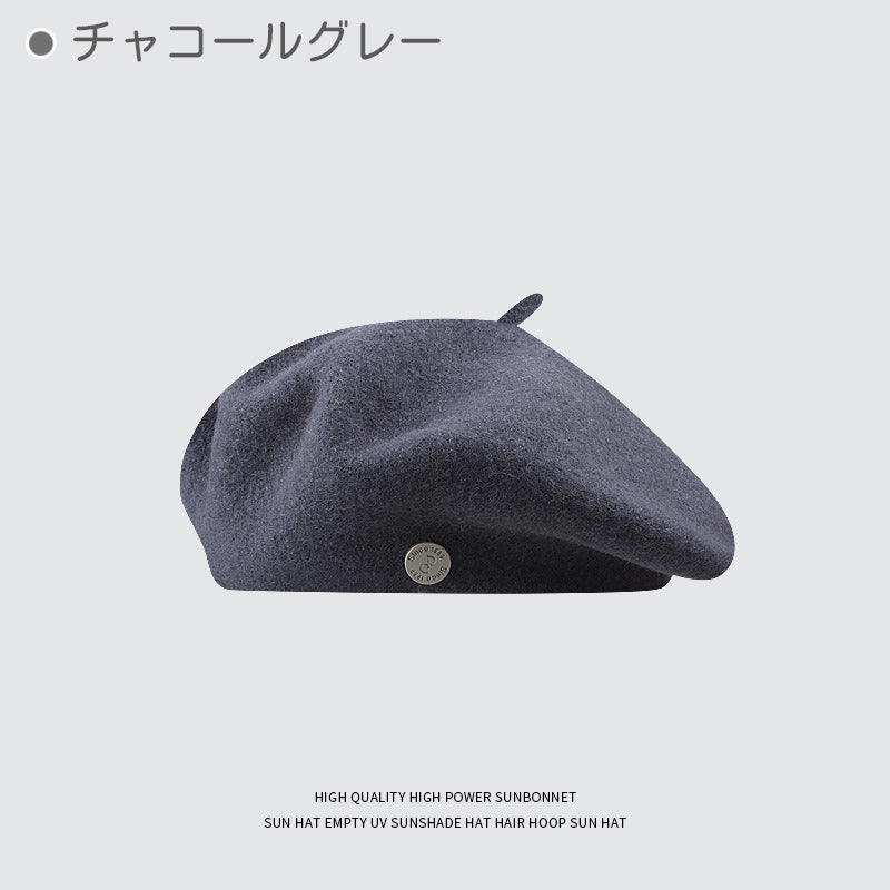 ベレー帽 レディース 冬 フェルト ウール 毛混 高品質 上品 シンプル かわいい おしゃれ