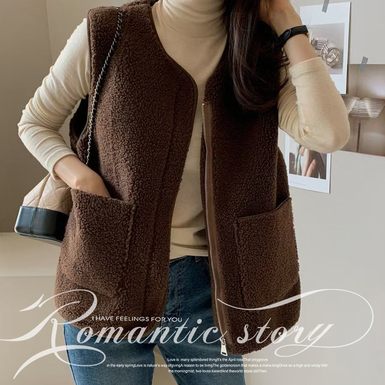 ベスト フェイクファーベスト ファーベスト ラムファーベスト ジャケット ブルゾン