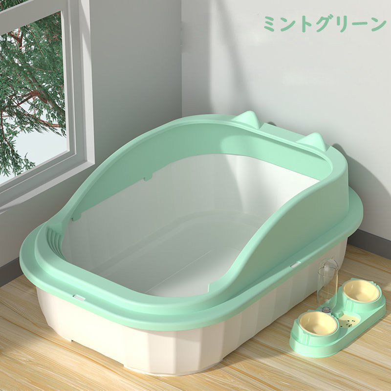 キャットトイレ ハーフカバー シンプル フルオープン 送料無料