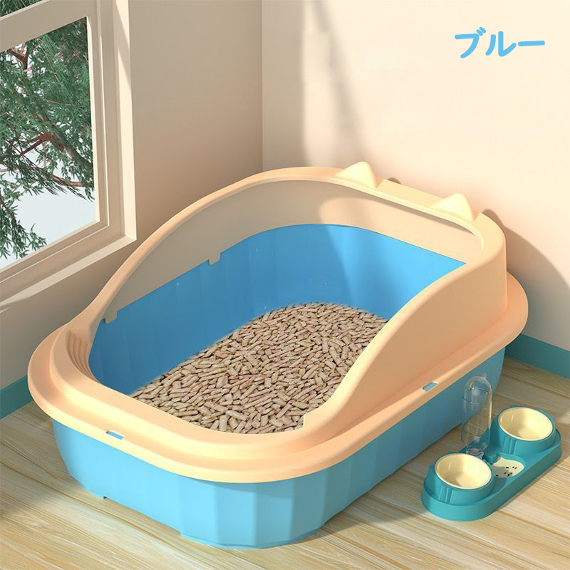 キャットトイレ ハーフカバー シンプル フルオープン 送料無料