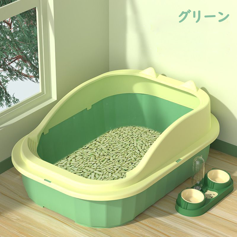 キャットトイレ ハーフカバー シンプル フルオープン 送料無料