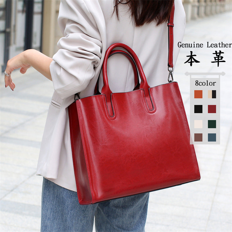 トートバッグ 2way 手提げバッグ ショルダーバッグ  レディース シンプル かわいい おしゃれ  牛革 ハンドバッグ ショルダー  インナーバッグ付き かばん 女性 秋バッグ 軽量 大容量 マグネットボタン 無地 仕事鞄 通勤 通学 旅行 カバン