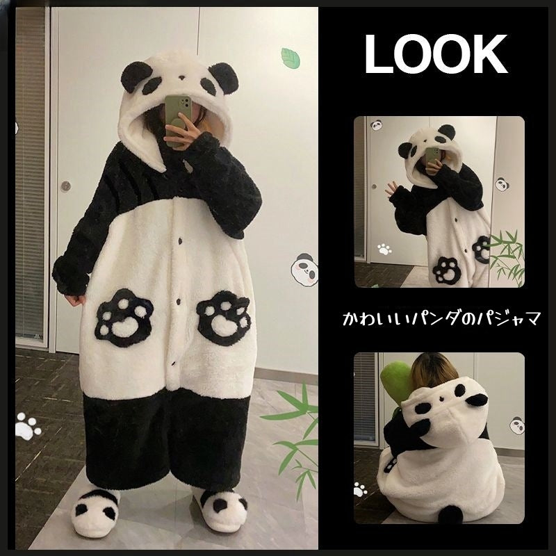 パジャマ ナイトガウン パンダのパジャマ 保温 加温 ルームウェア ルームウェア 部屋着