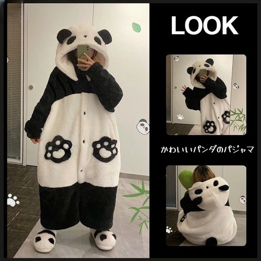 パジャマ ナイトガウン パンダのパジャマ 保温 加温 ルームウェア ルームウェア 部屋着