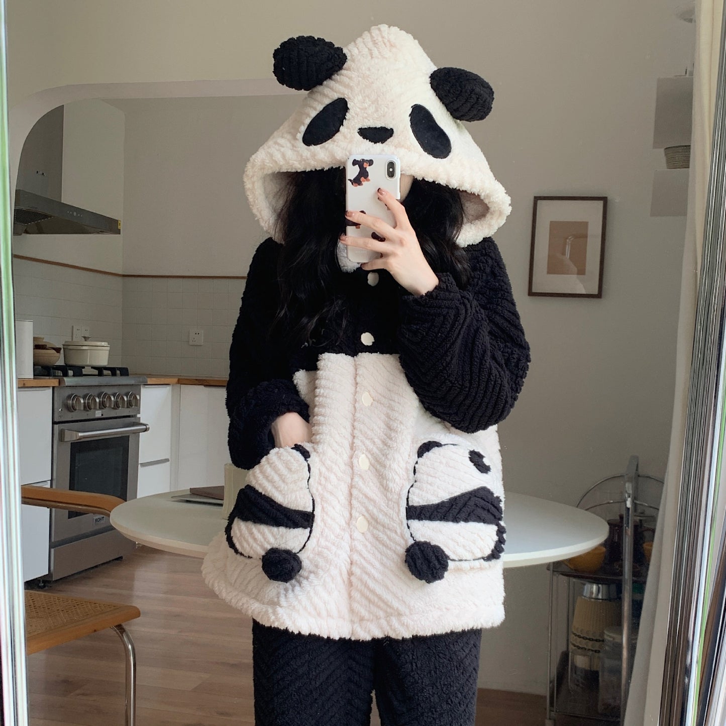 パジャマ 保温 ルームウェア パンダのパジャマ 部屋着 カップルパジャマ フランネル