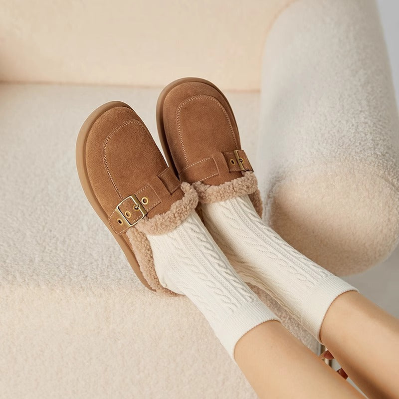 モカシン フラットシューズ ムートンブーツ 冬靴 雪靴 ブーツ シューズ レディース