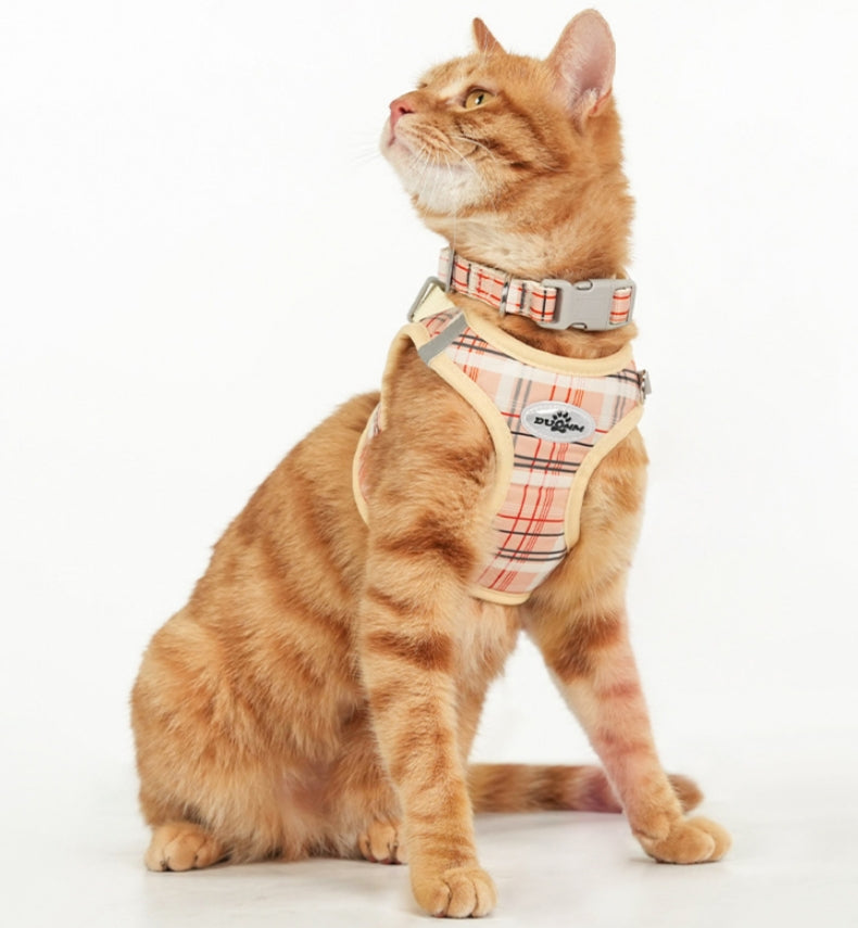 猫 ハーネス リード 猫用ハーネス 猫用リード 猫用散歩グッズ ベスト型 抜けない ダブルロック