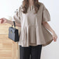 パフスリーブ ブラウス バルーンスリーブ シャツ 半袖 ストライプシャツ トップス