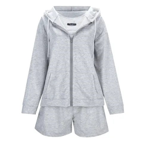 スポーツウェア レディース セットアップ 3点セット ジムウェア 夏 パーカー