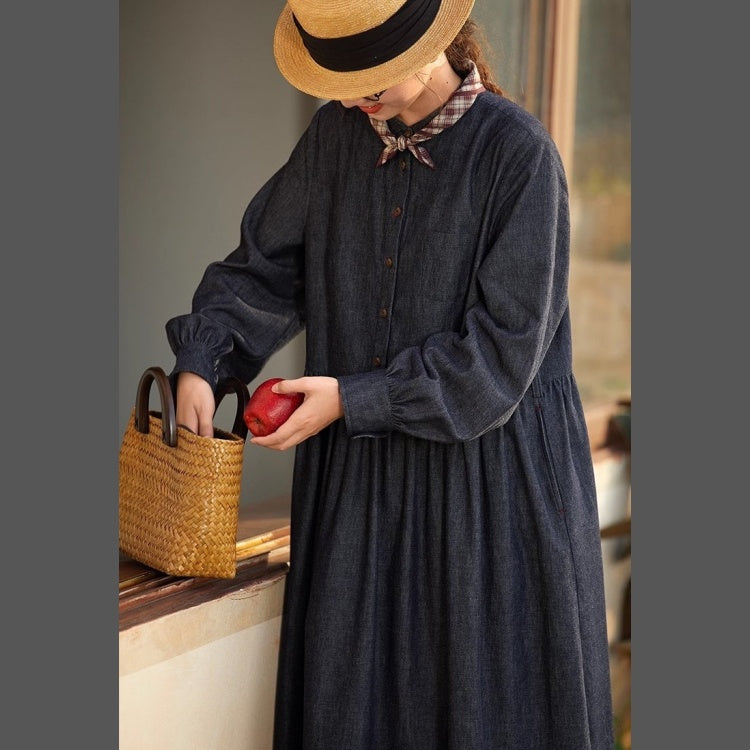 デニムワンピース ワンピース レディース 長袖 スプリングドレス 春服 エレガント