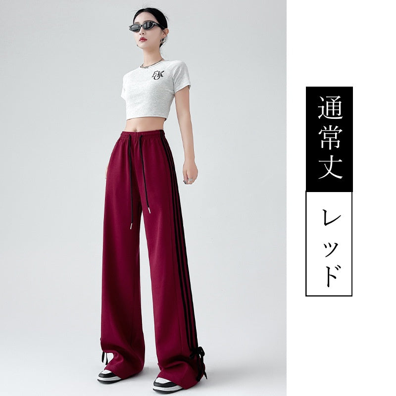 レディース スウェットパンツ ワイドパンツ 春夏新作 ゆったりパンツ ハイウエスト