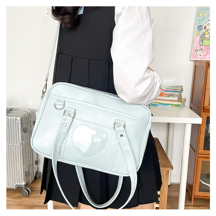 スクールバッグ 合皮 スクバ JKバッグ ショルダーバッグ 通学サブバッグ レディース