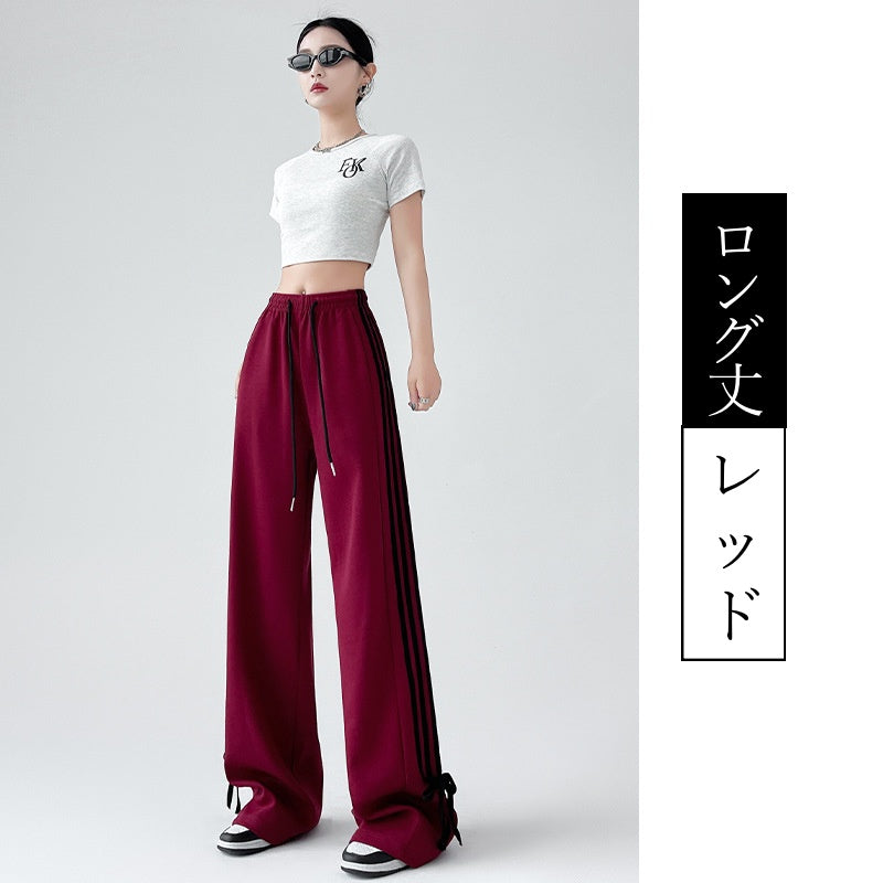 レディース スウェットパンツ ワイドパンツ 春夏新作 ゆったりパンツ ハイウエスト