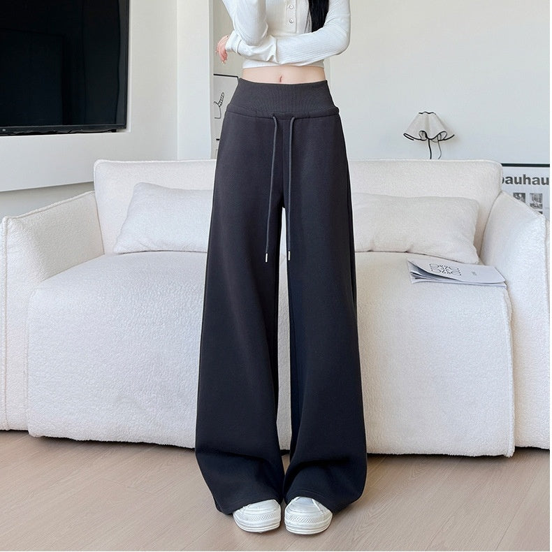 スウェットパンツ レディース ワイドパンツ ストレート 美脚 脚長 着痩せ