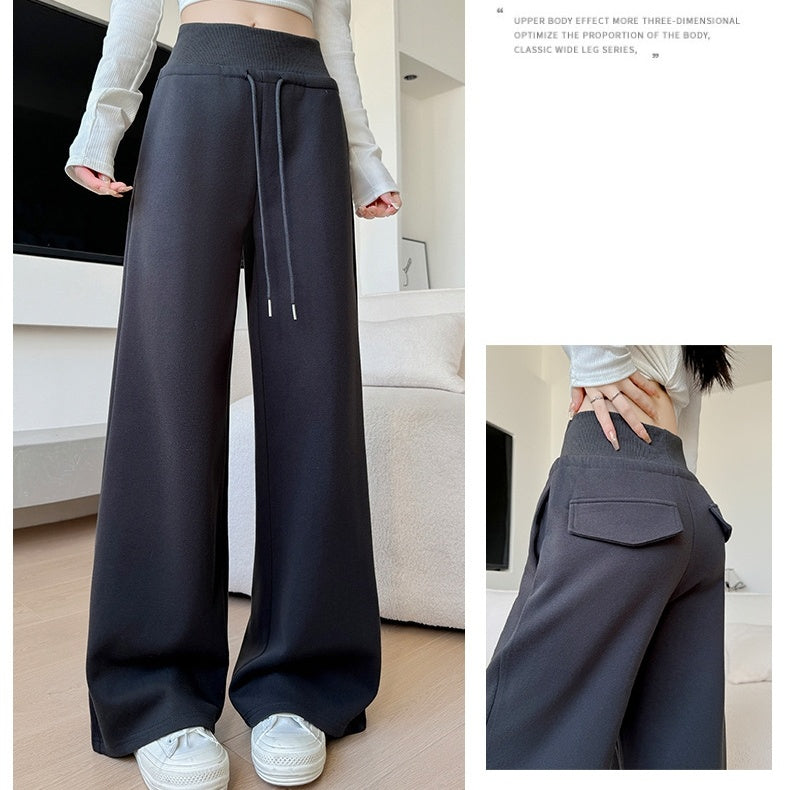 スウェットパンツ レディース ワイドパンツ ストレート 美脚 脚長 着痩せ