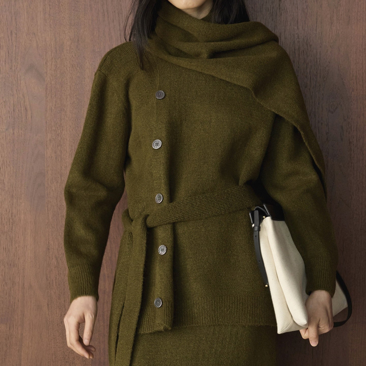 ニットセットアップ レディース カーディガン スカート セーター 2点セット 秋冬