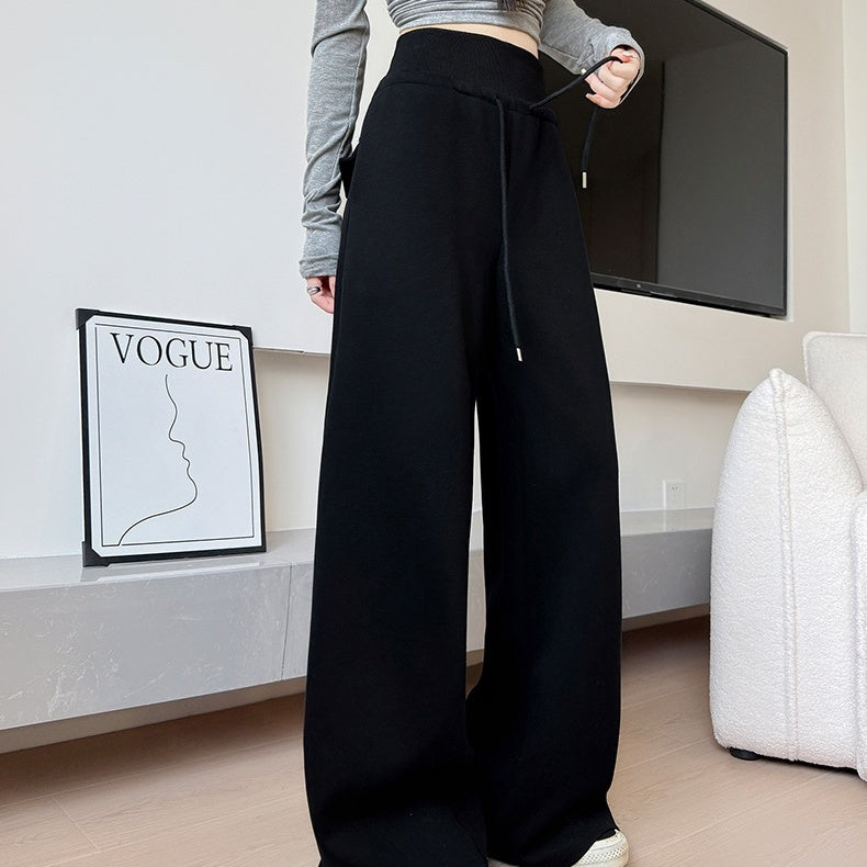 スウェットパンツ レディース ワイドパンツ ストレート 美脚 脚長 着痩せ