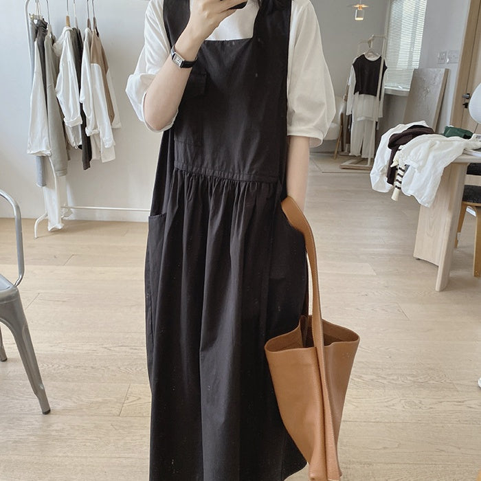 ジャンパースカート レディース コットン ワンピース サロペットスカート 春 夏