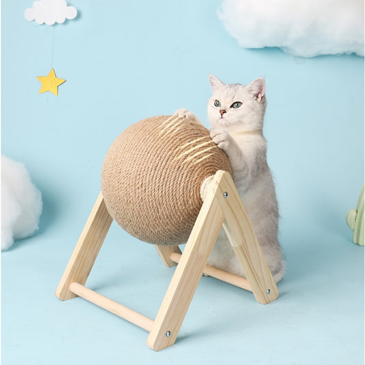 猫スクラッチボール サイザル猫のスクラッチボール 猫爪とぎ板 猫爪とぎマット 猫爪とぎボール 木製ベース