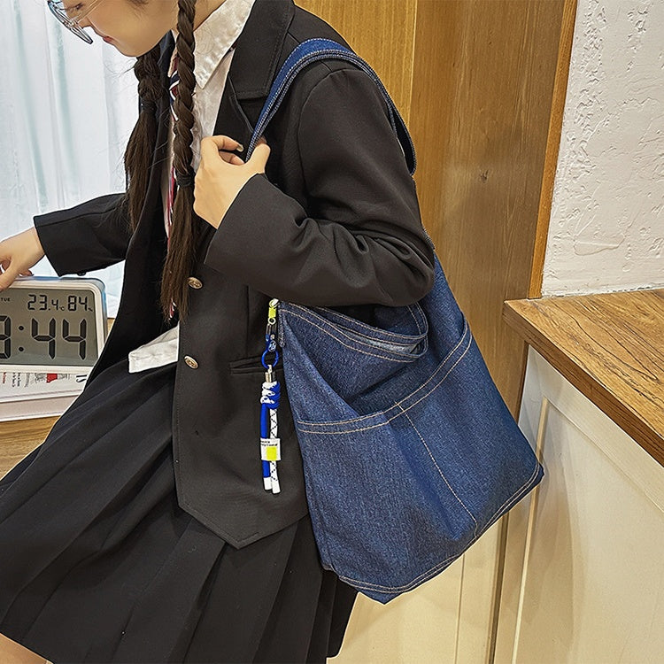デニム ショルダーバッグ ユニセックス メンズ レディース カジュアル 通学