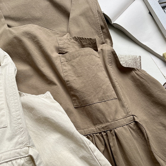 ジャンパースカート レディース コットン ワンピース サロペットスカート 春 夏