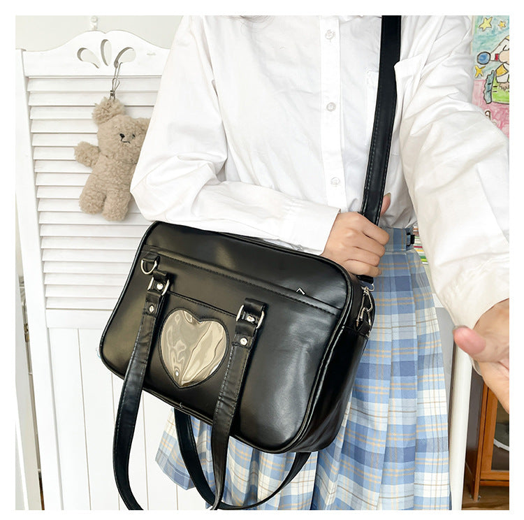 スクールバッグ 合皮 スクバ JKバッグ ショルダーバッグ 通学サブバッグ レディース