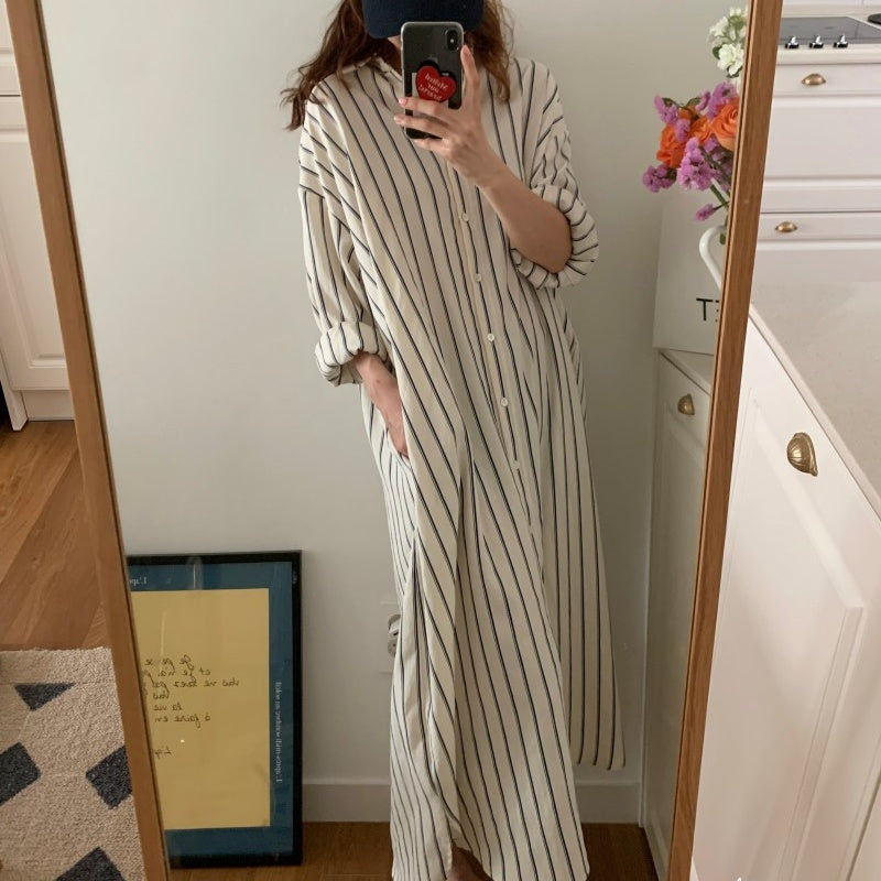 ストライプシャツ ブラウス ワンピース トップス レディース オーバーシャツ