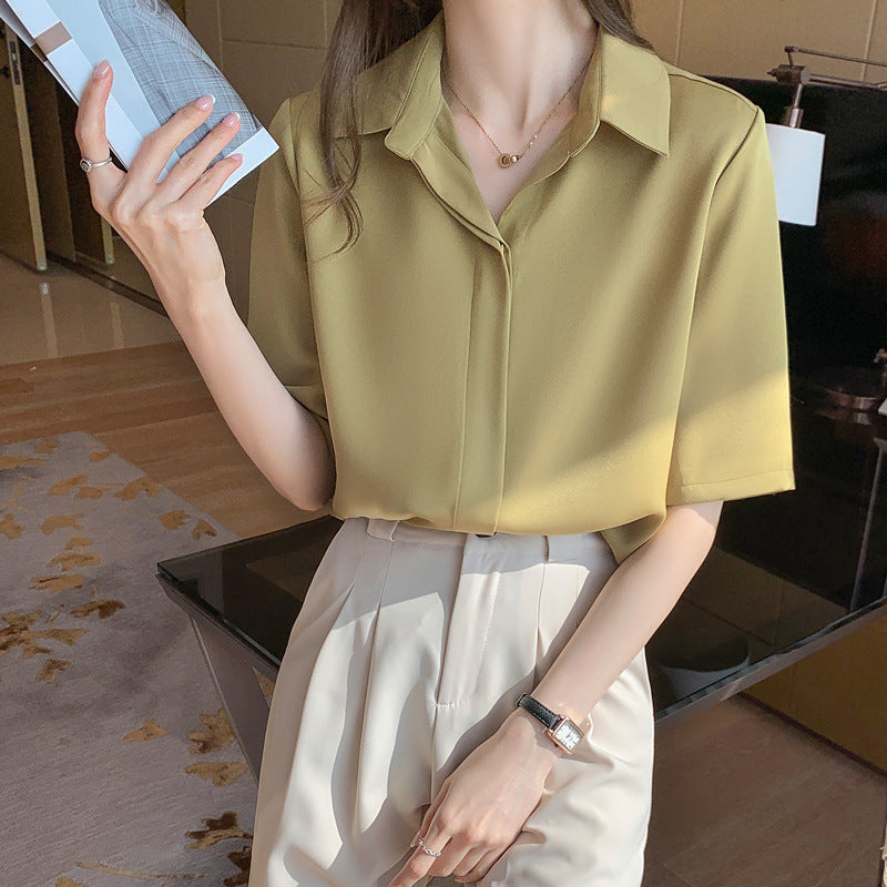 ブラウス  レディース  キャリアシャツ フォーマル レディース バックVネック