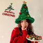 クリスマスツリーハット 大きめ 可愛い 盛り上がる キラキラ 簡単装着帽子