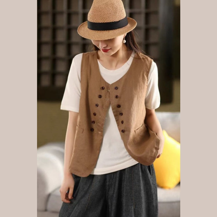 マーメイドベスト レディース コーディガン 砂洗い 麻素材 無地 シンプル