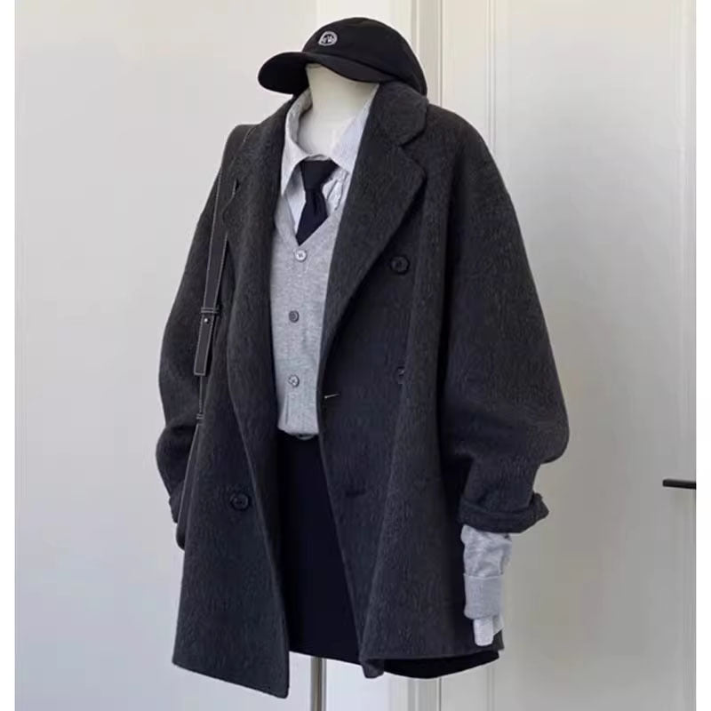 ラシャコート 長袖 レディース チェスターコート ショートコート 襟付き 普段着