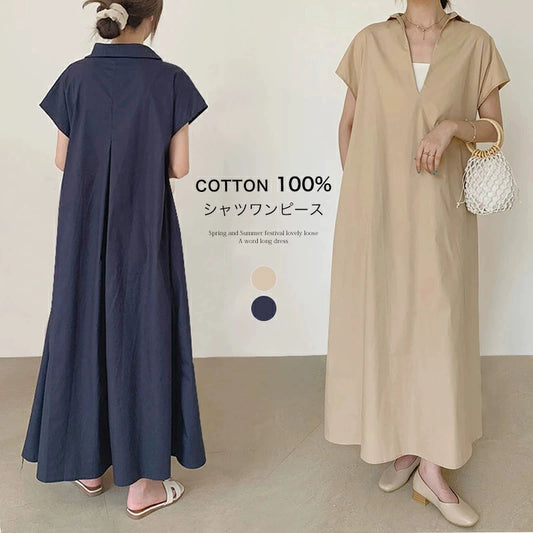 ワンピース シャツワンピース ロングワンピース ロングシャツ ゆるワンピ レディース