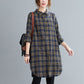 チェック長袖シャツ トップス シャツ ブラウス レディース ロング 長袖 襟付き 綿