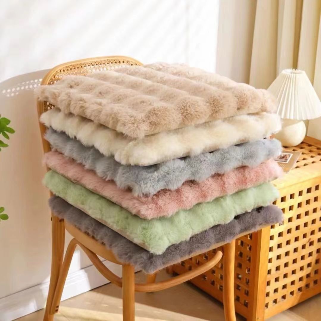 チェアパッド 極厚 ふわふわ チェアパッドカバー 高反発 四角 45cm チェアクッション