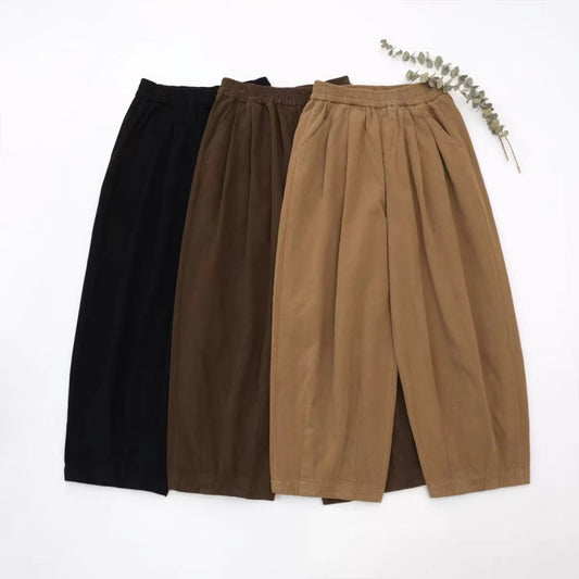 ワイドパンツ レディース 綿麻 パンツ ストレート ゆったり 体型カバー 大きいサイズ
