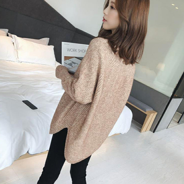 レディース ニット セーター プルオーバー Vネック 長袖 冬 厚手 ゆったり 外出用