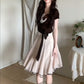 セットアップ レディース 夏服 2点セット トップス スカート 半袖 ニット プリーツ