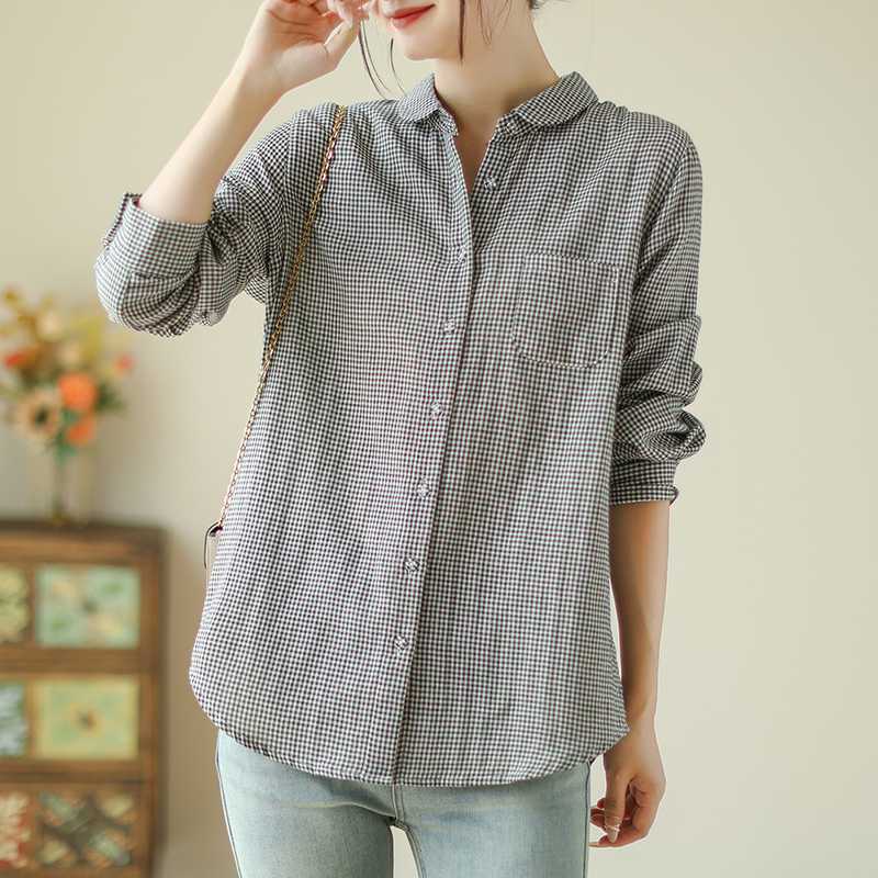チェックシャツ ブラウス トップス レディース オーバーシャツ 長袖シャツ