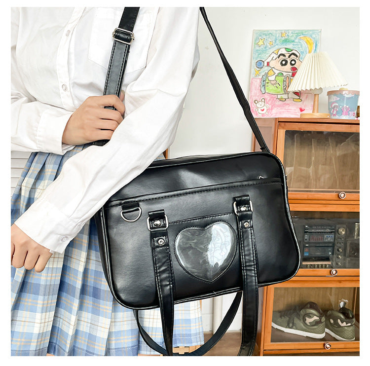 スクールバッグ 合皮 スクバ JKバッグ ショルダーバッグ 通学サブバッグ レディース