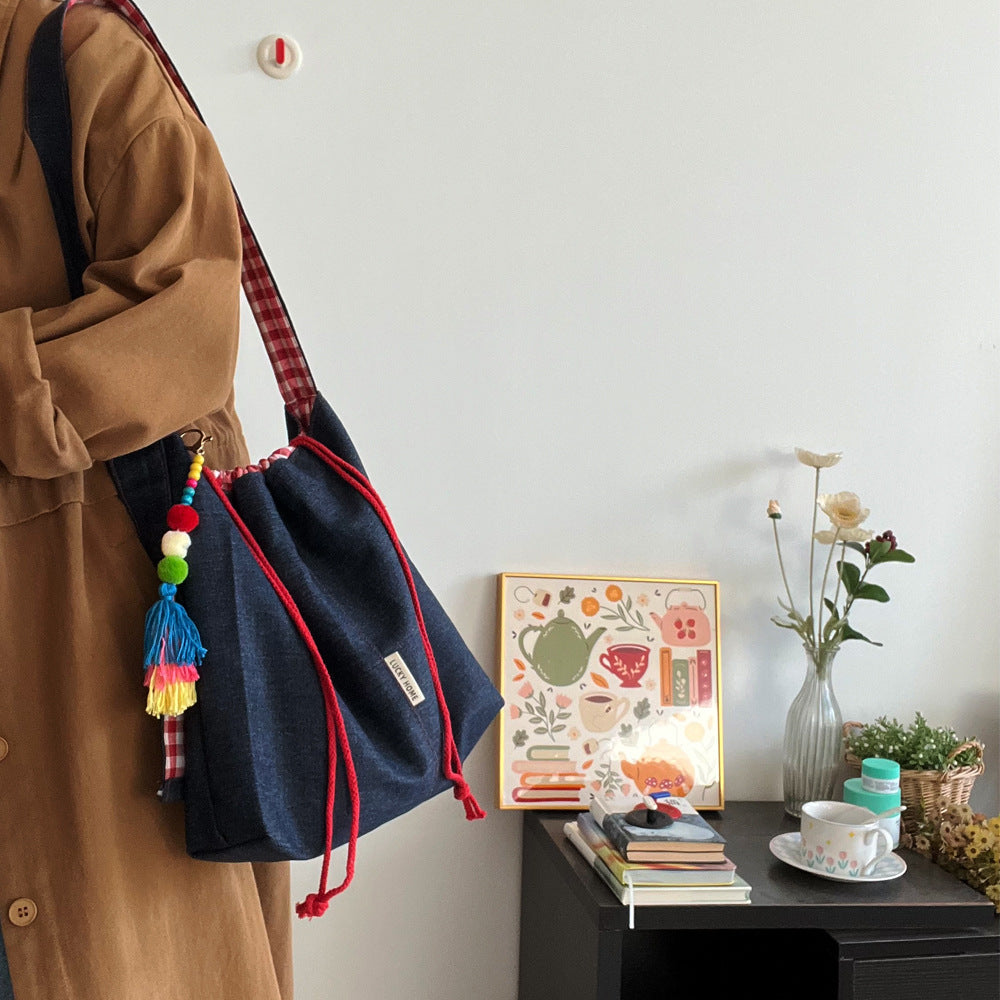 トートバッグ ショルダーバッグ 斜めがけバッグ レディース 大容量 巾着バッグ デニム