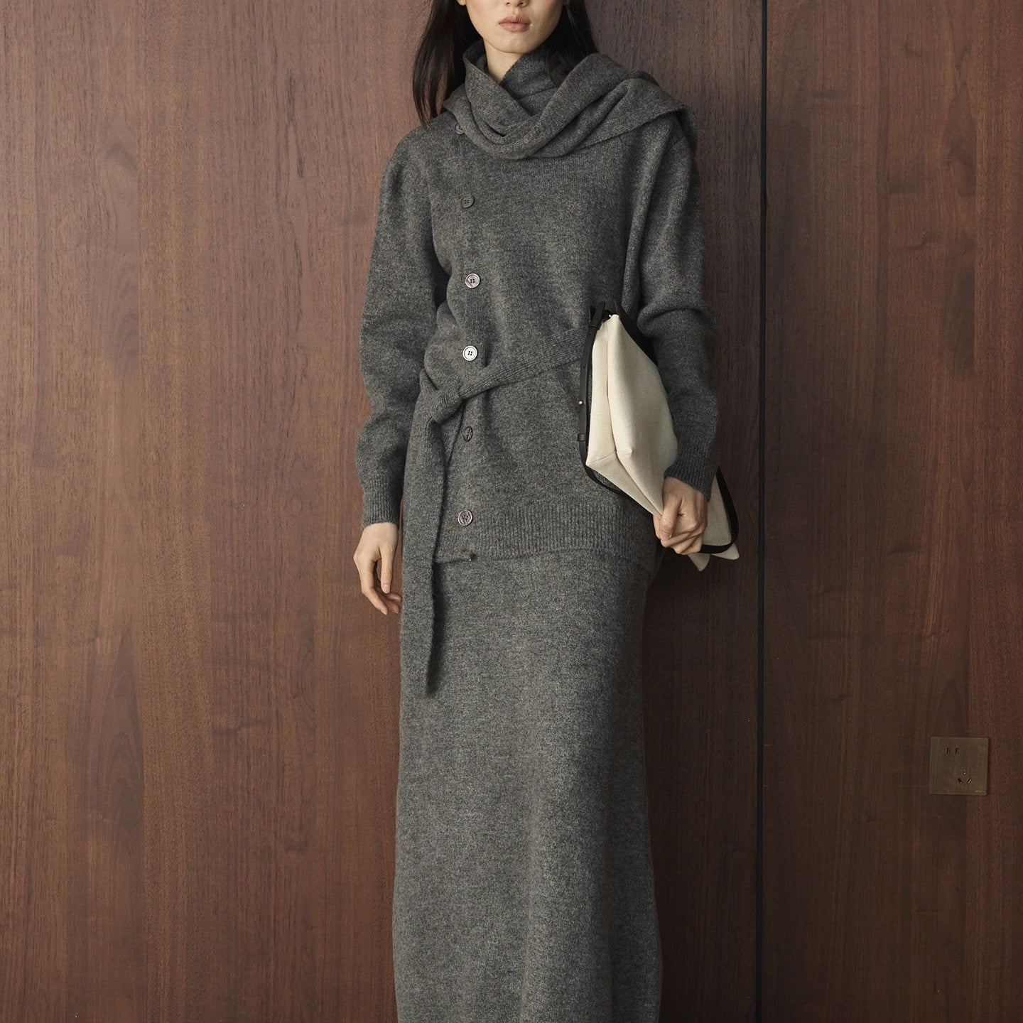 ニットセットアップ レディース カーディガン スカート セーター 2点セット 秋冬