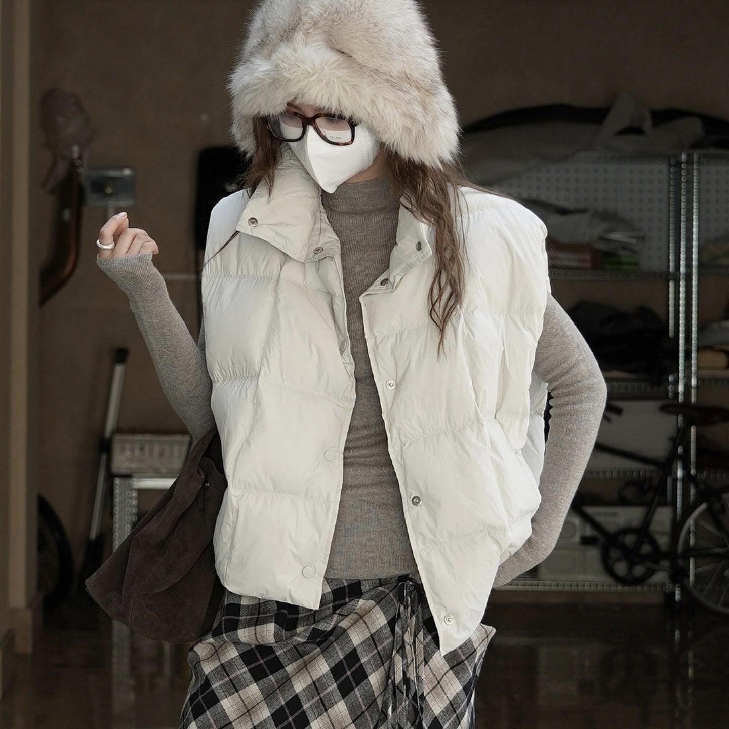 ダウンベスト レディース コート キルティングジャケット 秋冬 立ち襟