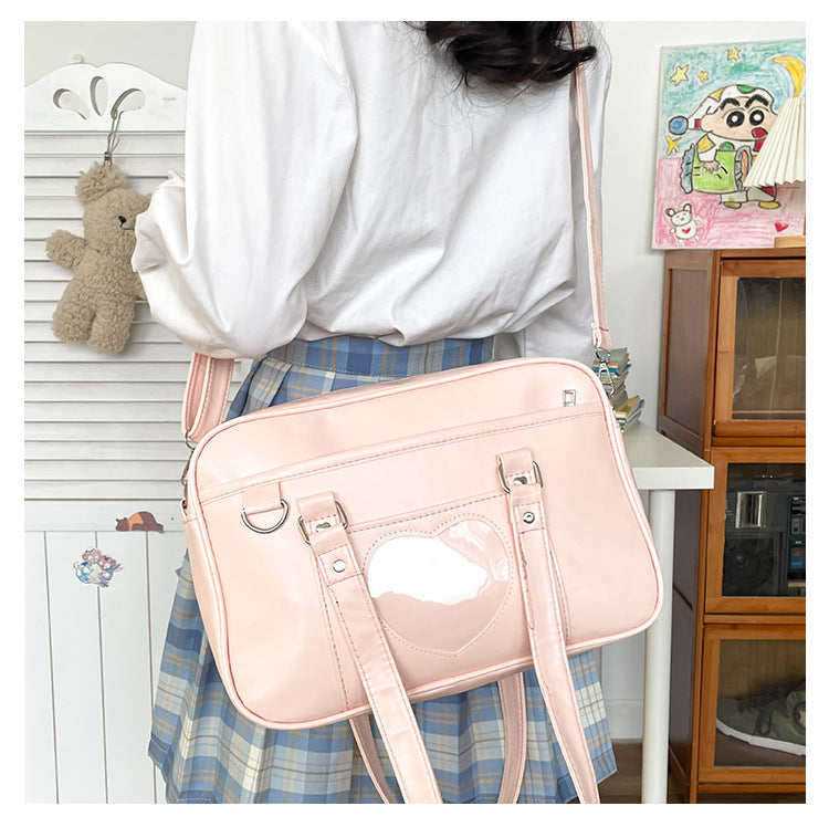 スクールバッグ 合皮 スクバ JKバッグ ショルダーバッグ 通学サブバッグ レディース