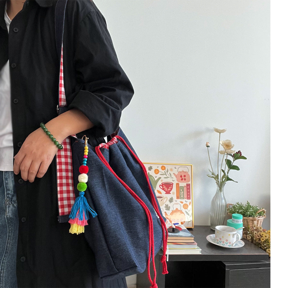 トートバッグ ショルダーバッグ 斜めがけバッグ レディース 大容量 巾着バッグ デニム